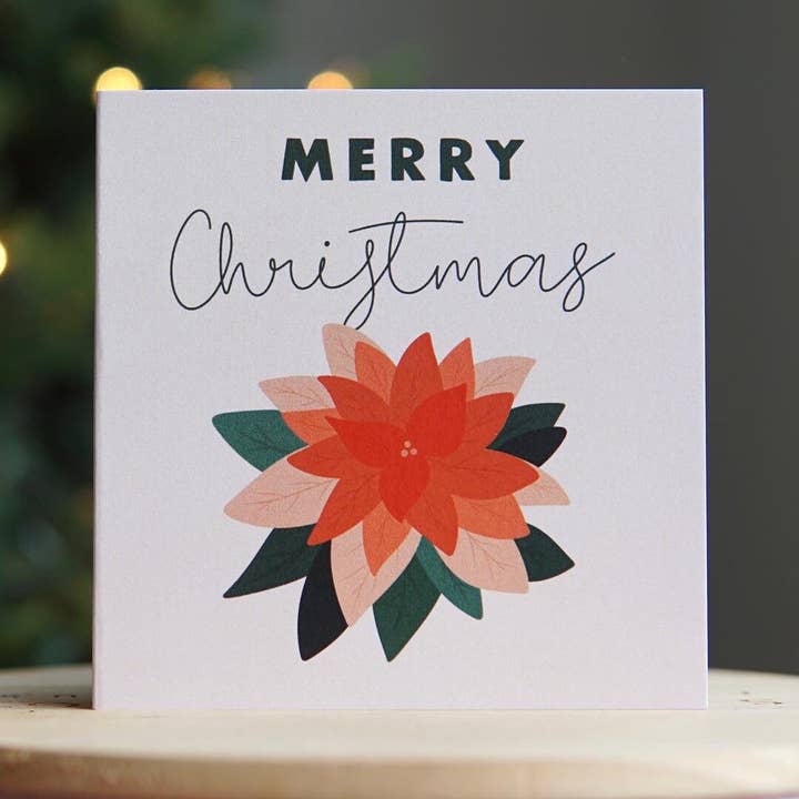 Cartão de Natal Poinsétia por atacado de The Forgetful Collective
