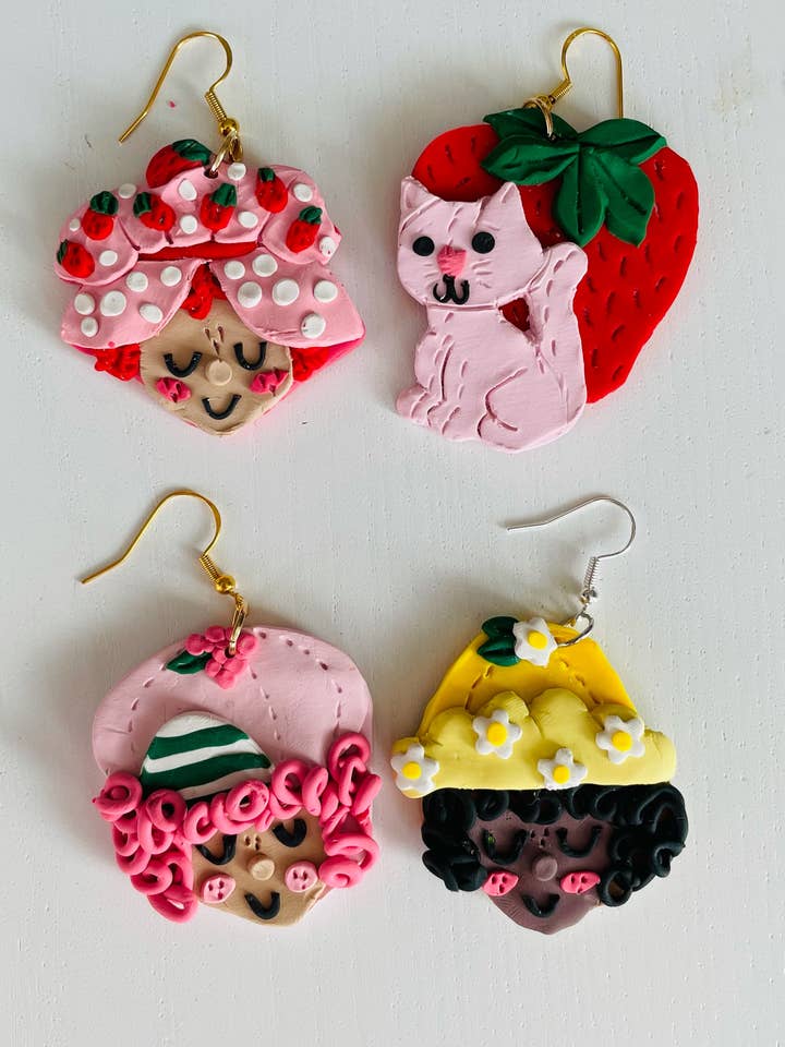 Boucles d'oreilles Strawberry Shortcake pour la vente par Strawberry Disco
