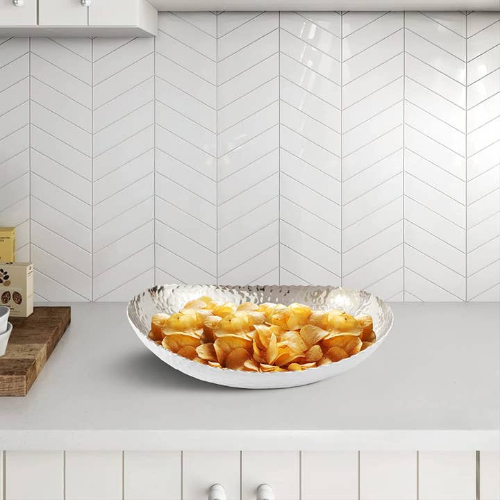 Monarch Abode - Wholesale Decorative Plate/Dish/Bowl - Hand Hammered Modern Decorative Bowl 12.75 x 8.75 inch29