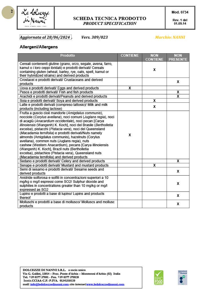Le Dolcezze di Nanni - Venta al por mayor Galletas - 309_TARTA DE ALMENDRAS BLANDAS HECHA A MANO RICCIARELLI 6