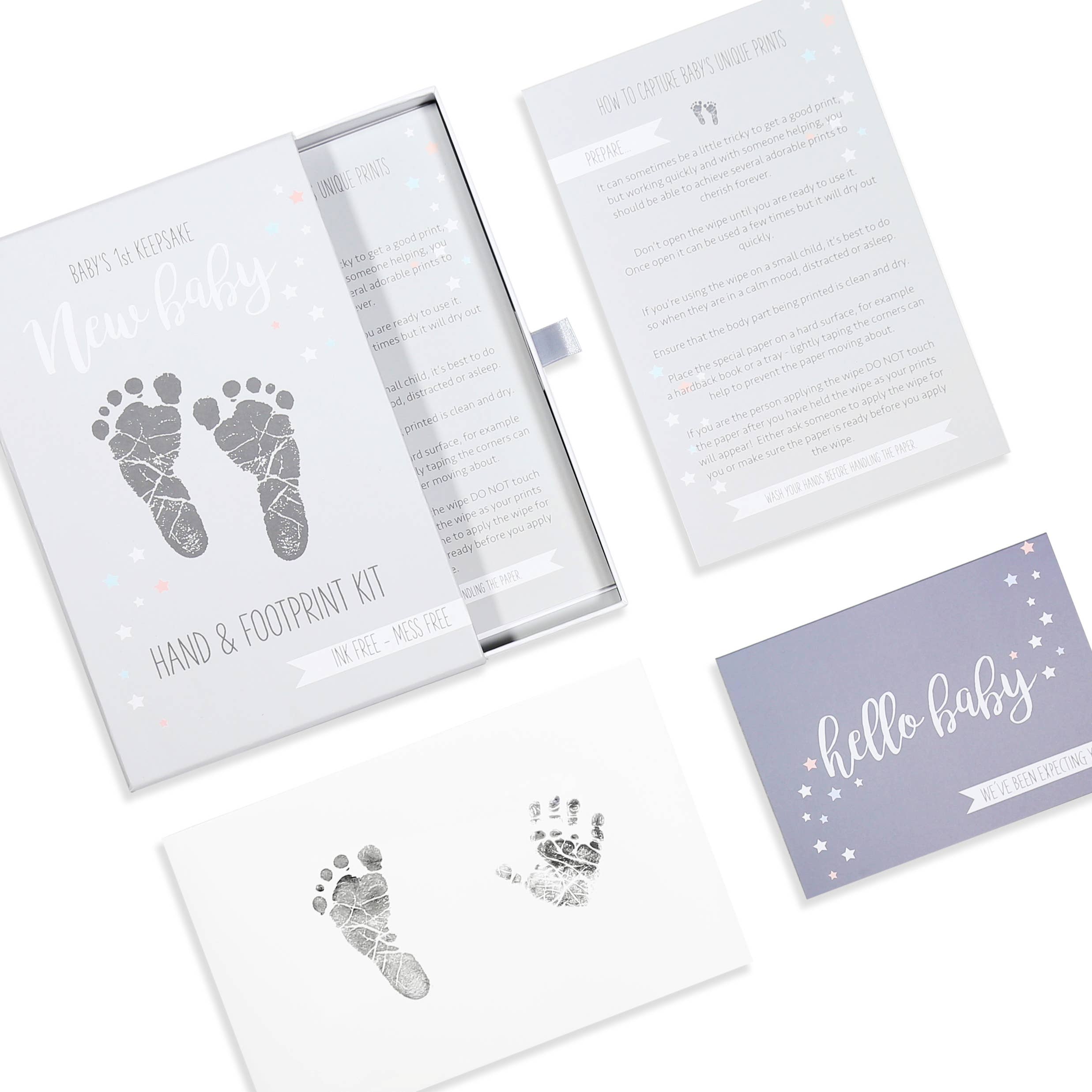 HELLO BOO – wholesale Hand & footprint kit – Child & baby – New Baby Inkless Hand & Footprint Kit Luxury Gift Boxed4