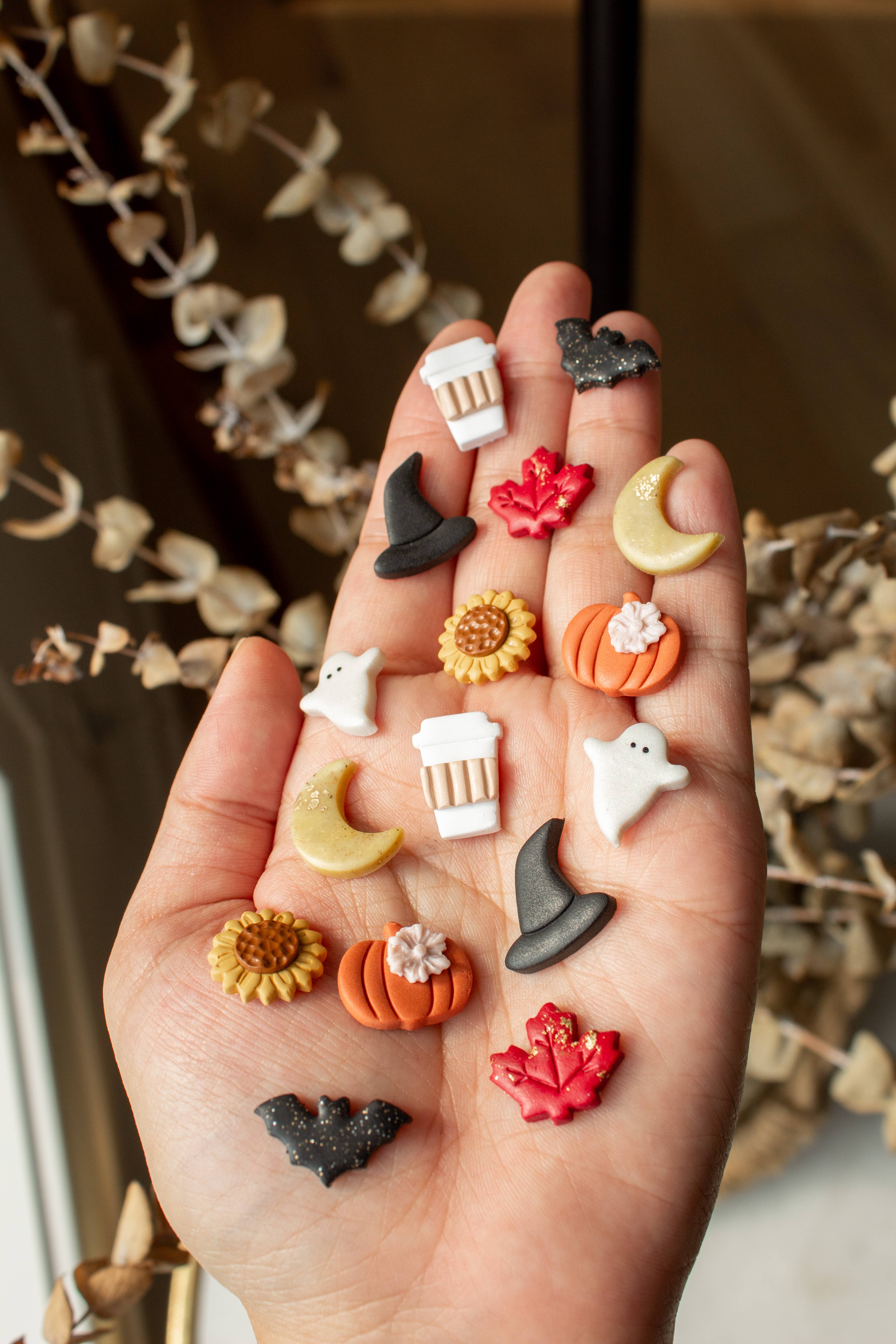 Indigo Clay Jewelry – Brincos de pino por atacado – Colecção de Brincos de Coudelaria Queda Halloween1