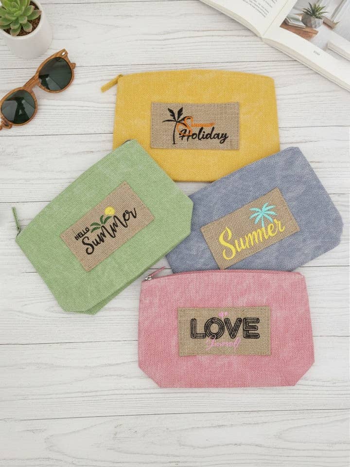 MP0340 Summer Patch Vintage Cosmetic Pouch for wholesale by MiMi Wholesale