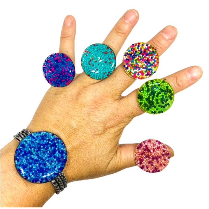 Rainbow Sprinkle Ring - Sprinkles Collection for wholesale by Glitterlimes