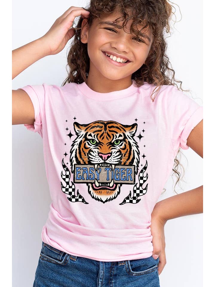 COLORBEAR - Wholesale T-Shirt - Kids - Retro Easy Tiger Kids Graphic Tee3