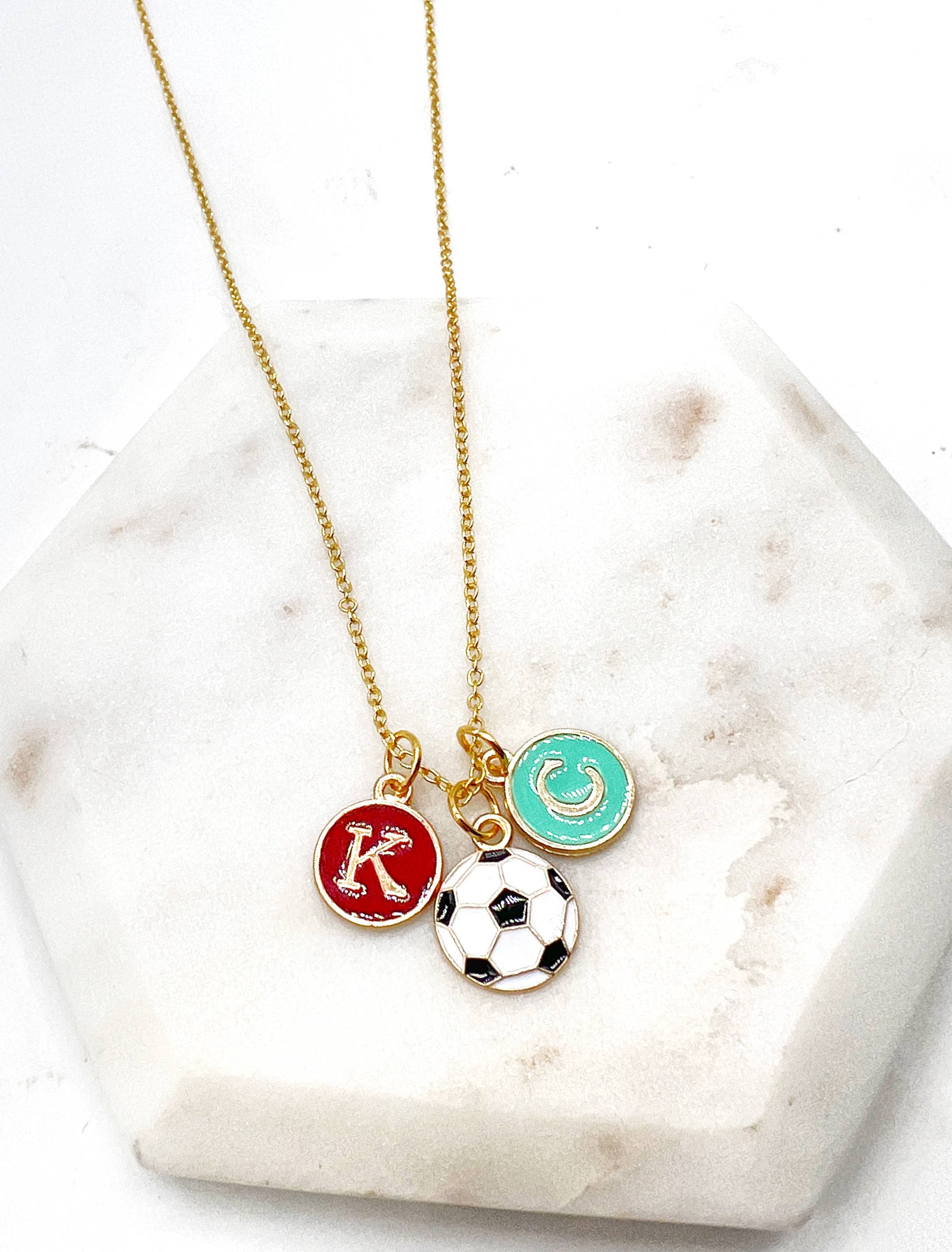 Baubles by B - Wholesale Pendant/Charm Necklace - Red Teal KC Enamel Charm Current Kansas City Necklace Soccer5