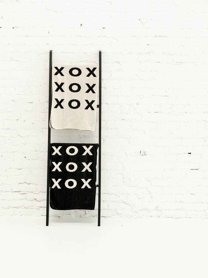 Made in the USA | XO Throw Blanket | Black for wholesale by Modern Burlap