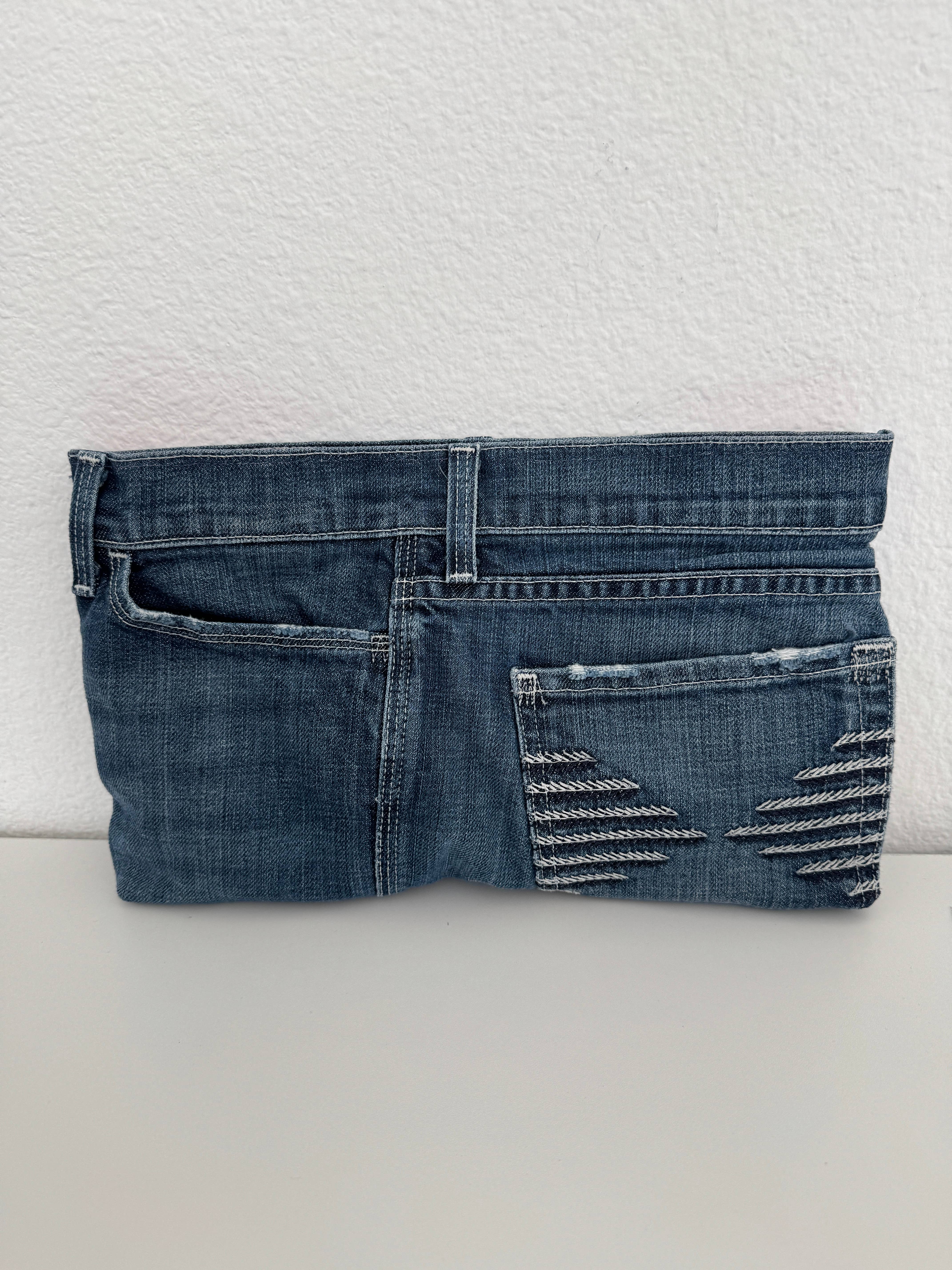 Indigo Bags - Wholesale Clutch Bag - Women's - 7FAM Upcycled Premium Denim clutch - pink floral6