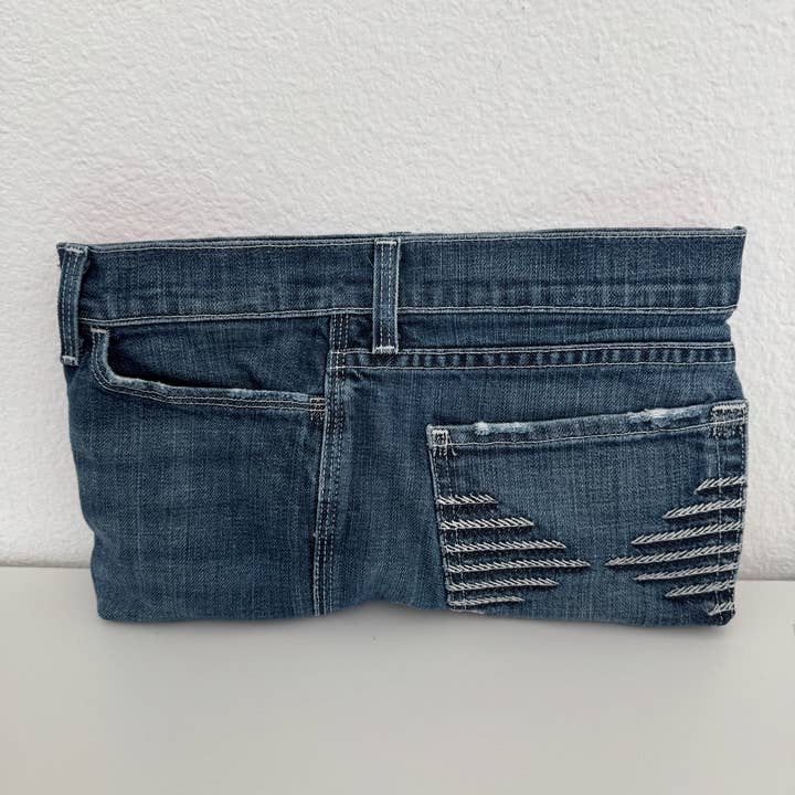 Indigo Bags - Wholesale Clutch Bag - Women's - 7FAM Upcycled Premium Denim clutch - pink floral6