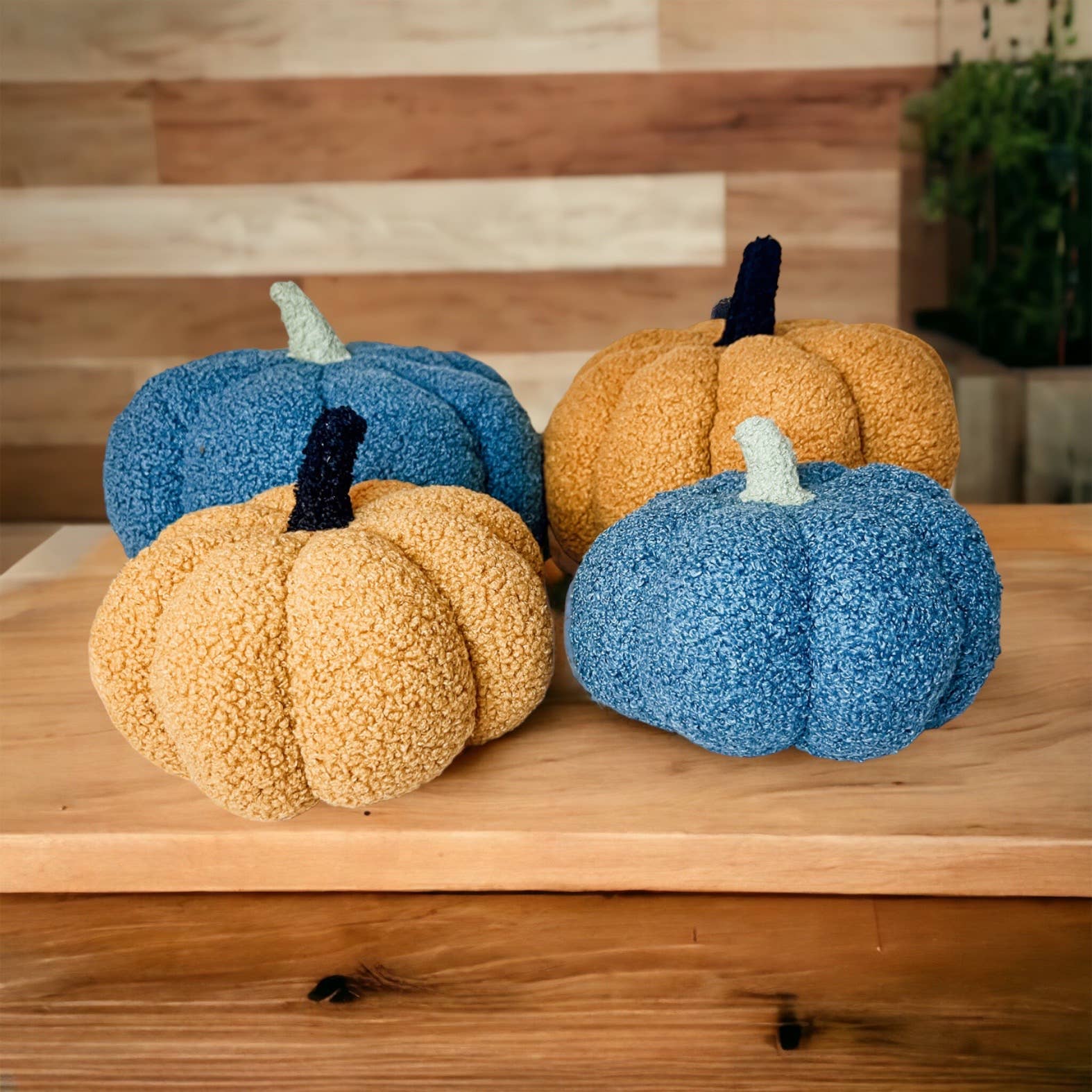 Gia Roma - Wholesale Decorative Tabletop Object - Neutral Fall + Halloween Home Decor, Cute Cotton Pumpkins BW5