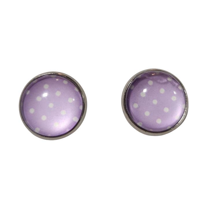 Brincos de Tachas com Padrão de Bolinhas por atacado de Blue Bourbon Designs