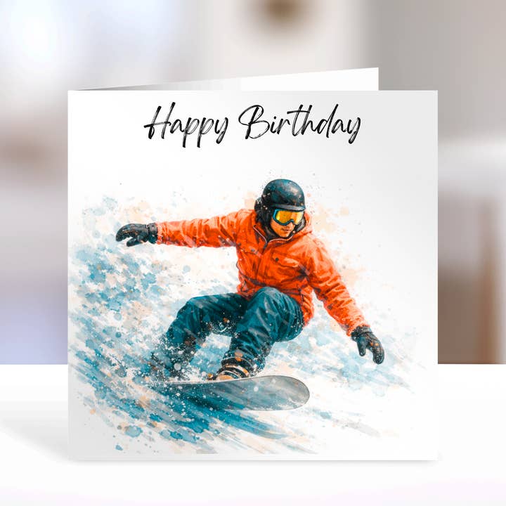 Alles Gute zum Geburtstag Snowboarder Geburtstagskarte für den Großhandel von Florence Designs