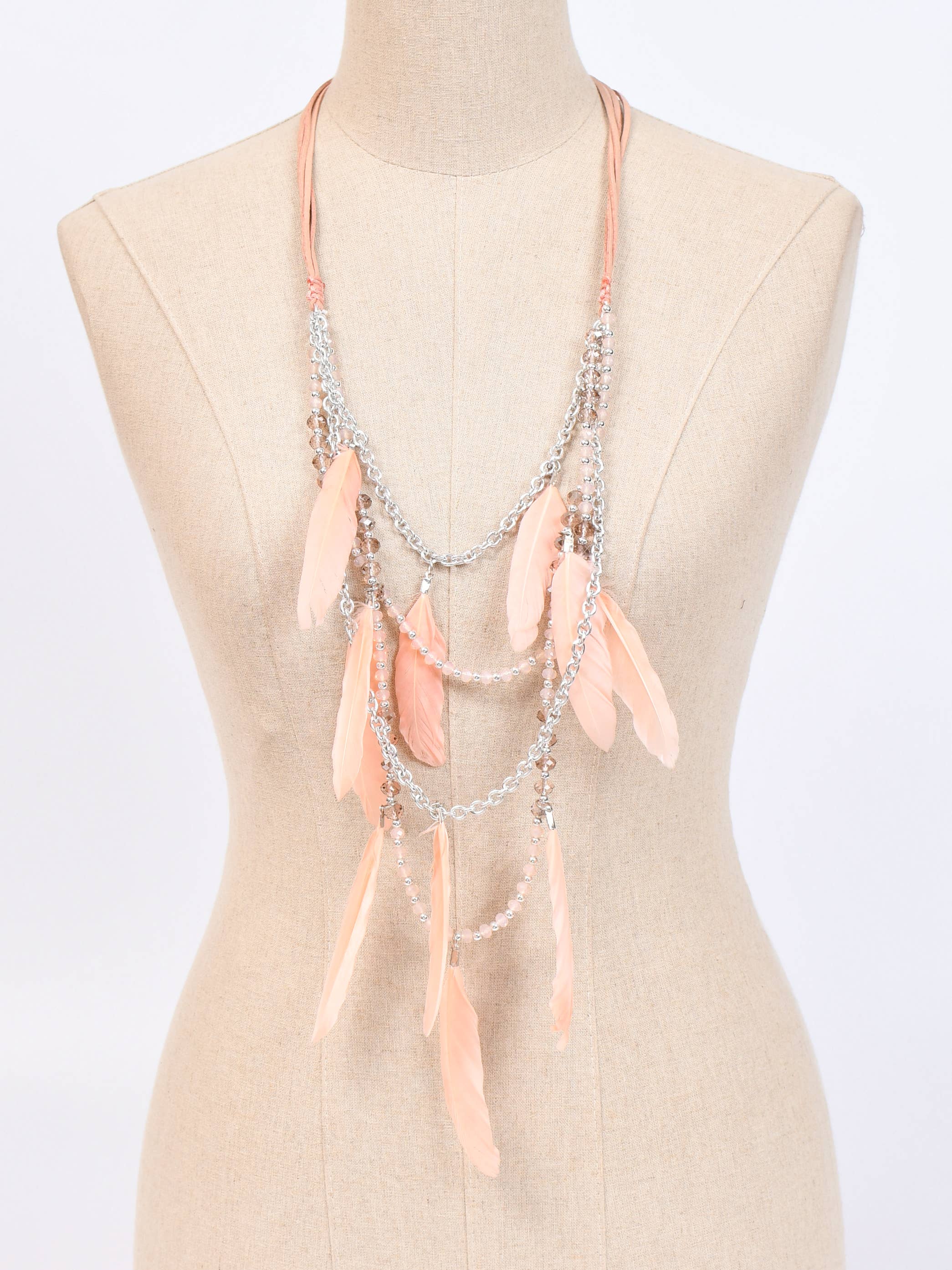 Victoria Moda - Wholesale Pendant/Charm Necklace - Long multi-chain feather necklace1