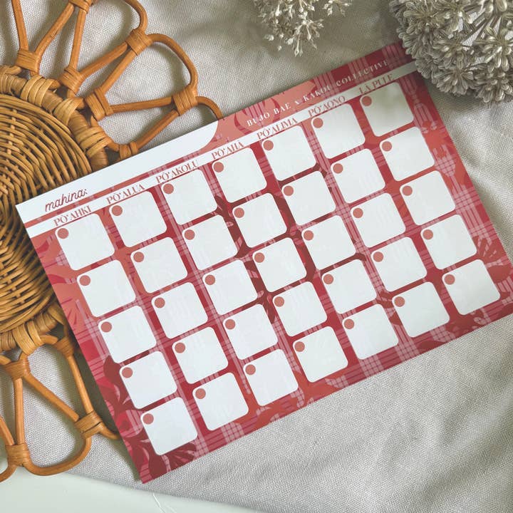 Bujo Bae - Wholesale Notepad - Lehua Kapa Kuiki x Palaka | Monthly Notepad1