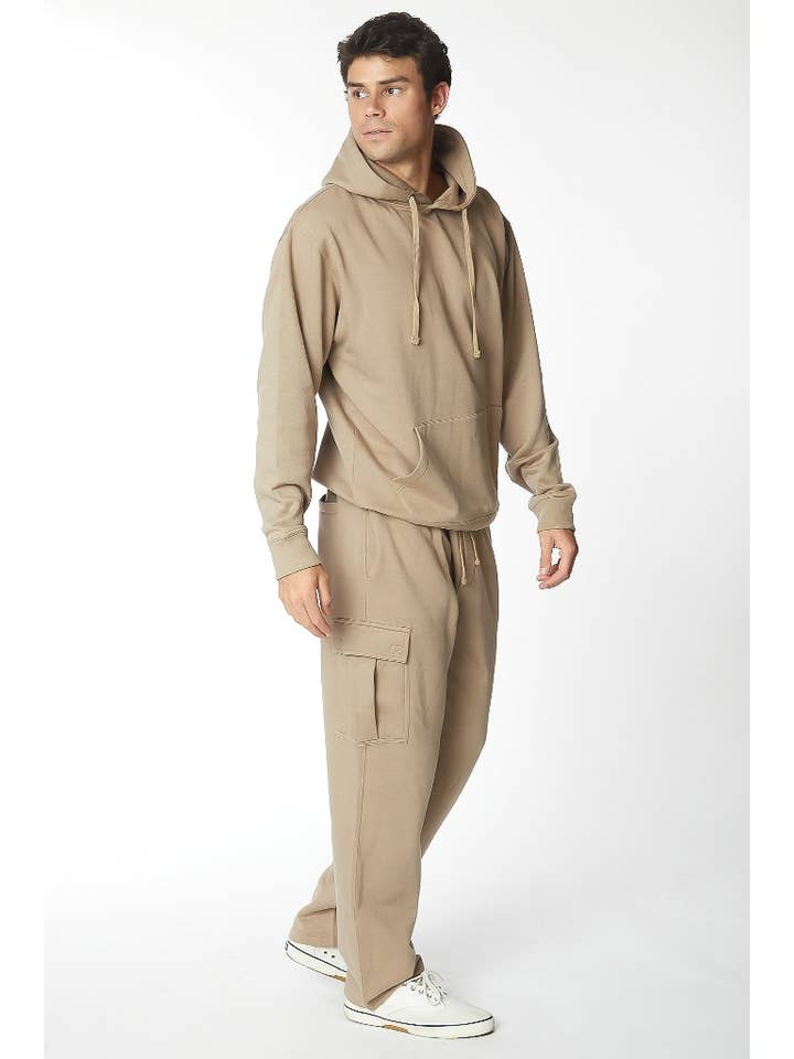 Black Men's Cargo Fleece Jogger Sweatpants for wholesale on Faire