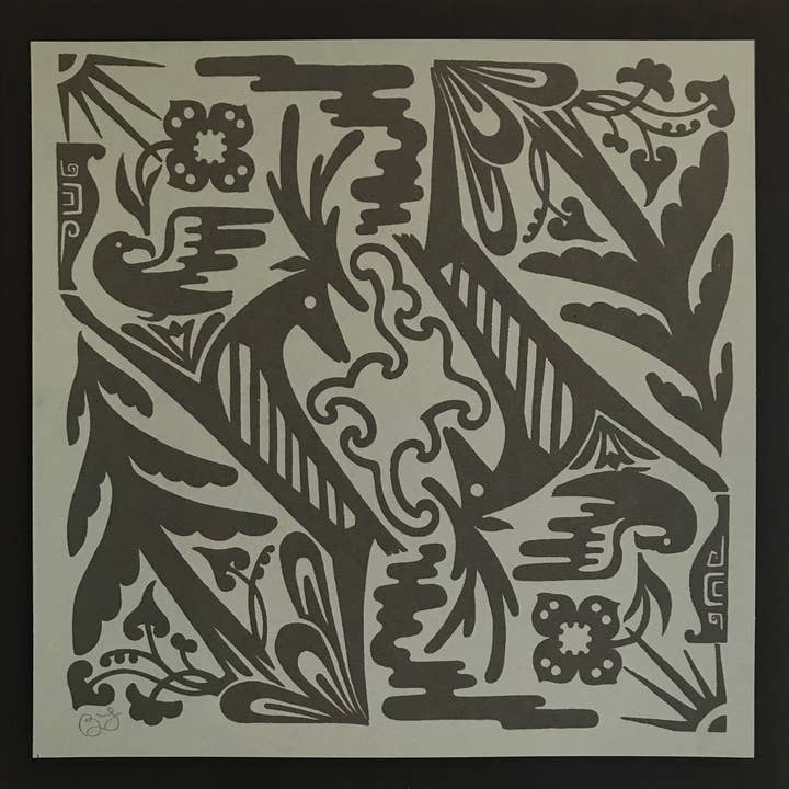 Deer silkscreen print for wholesale by Morning Paper dot Design