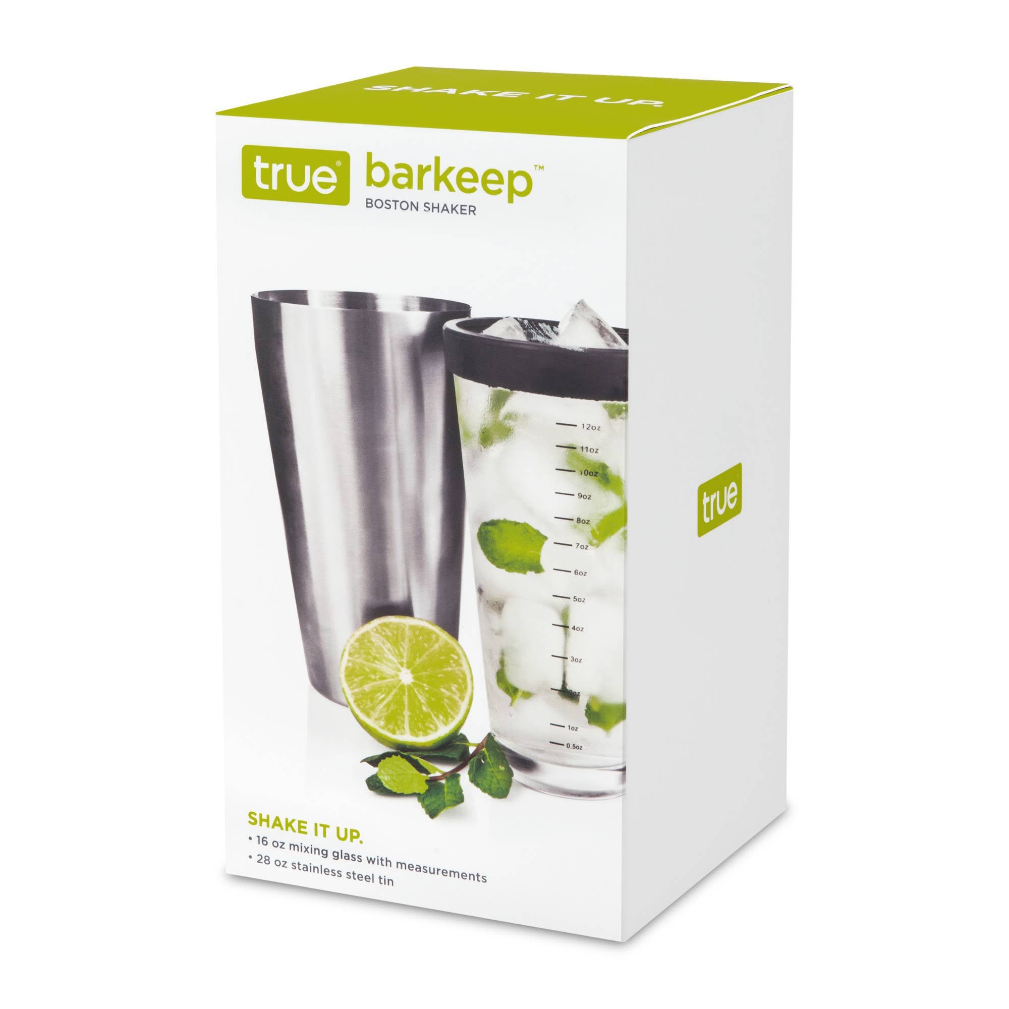 TRUE - Wholesale Cocktail Shaker - Barkeep Boston Shaker w Stainless Steel Tin and Mixing Glass1