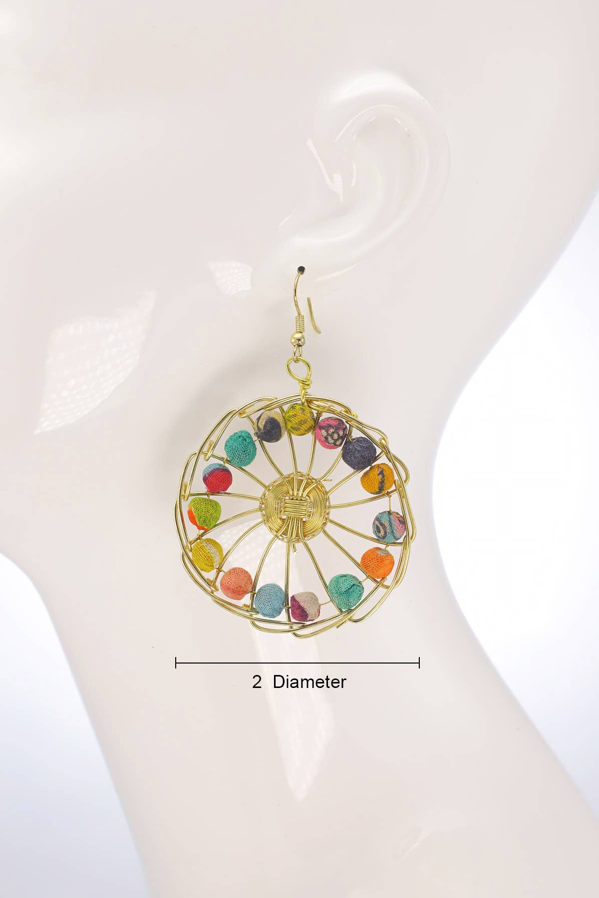 Handmade Circular Beaded Dangle Drop Earrings  for wholesale on Faire2