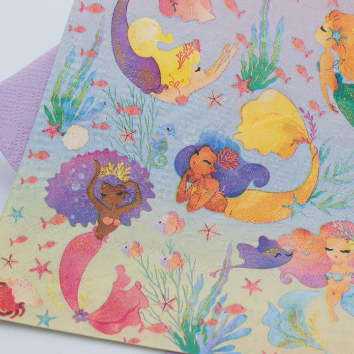 Mermaid Collection – Sjöjungfrur Lunchservetter | Joy Ladder Premium Partyware för wholesale av Joy Ladder LLC