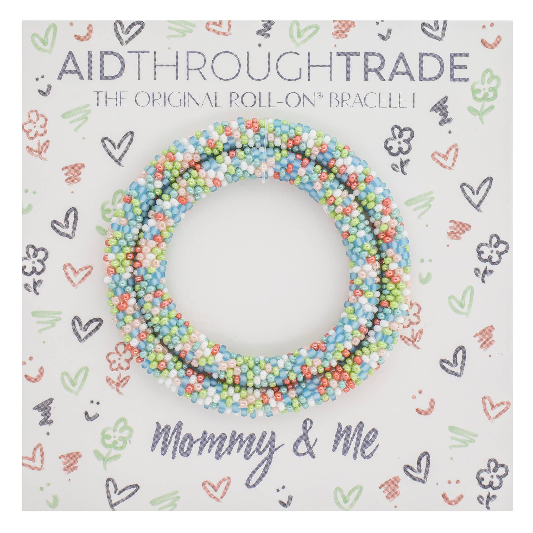 Aid Through Trade – wholesale Jewellery set – Mommy & Me Roll-On® Bracelets Sorbet- Set of 2
