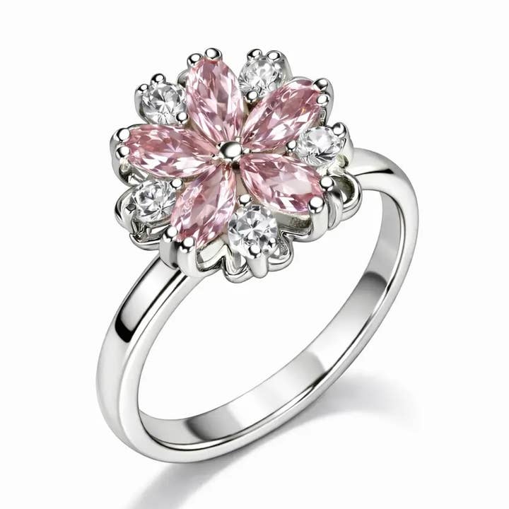 Rose Bloom Spinner Ring – Adjustable (Gold & Silver) for wholesale by Loli