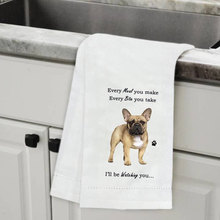 E&S Pets - Wholesale Tea Towel - French Bulldog Kitchen Towel2