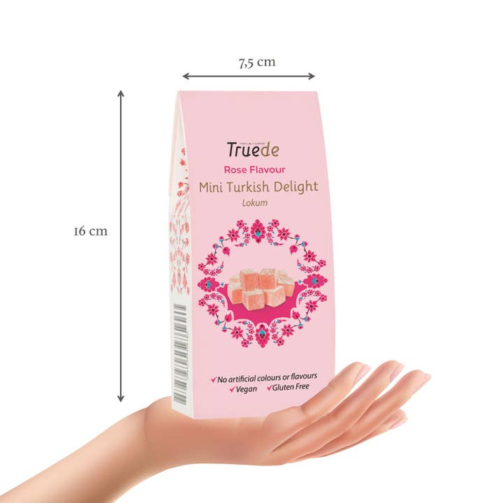 Truede - Wholesale Gummy - 150g Mini Rose Flavour Turkish Delight1
