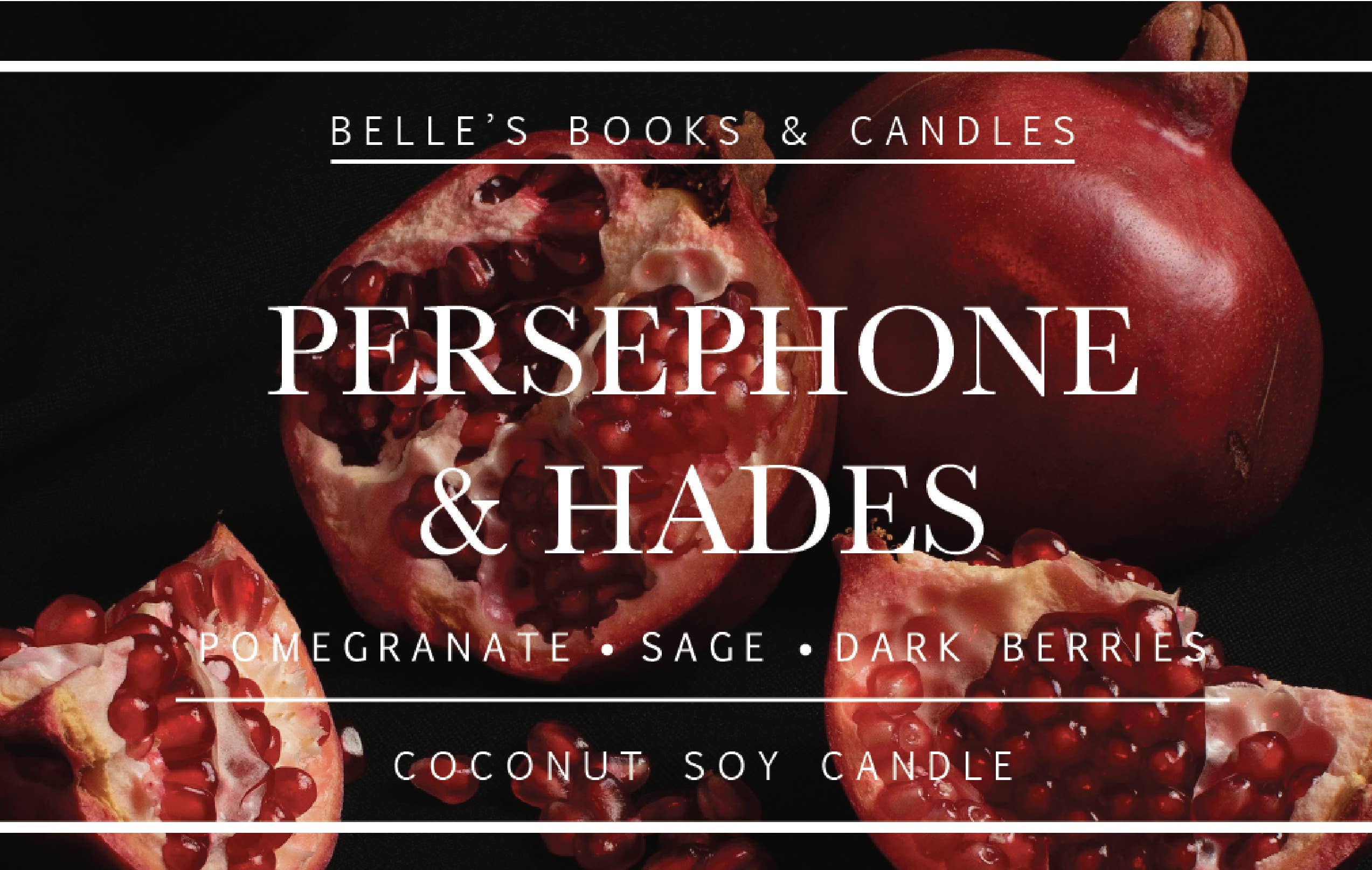 Belle's Books & Candles - Wholesale Jar/filled candle - Persephones & Hades Coconut Soy Candle | Mythology Candle
