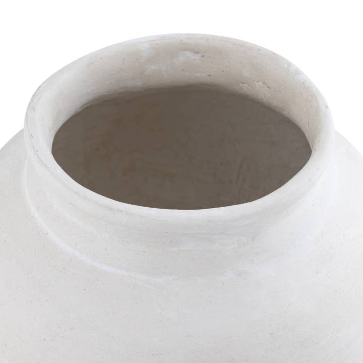 Paper Mache Pot Natural White Dia 9.45" for wholesale on Faire
