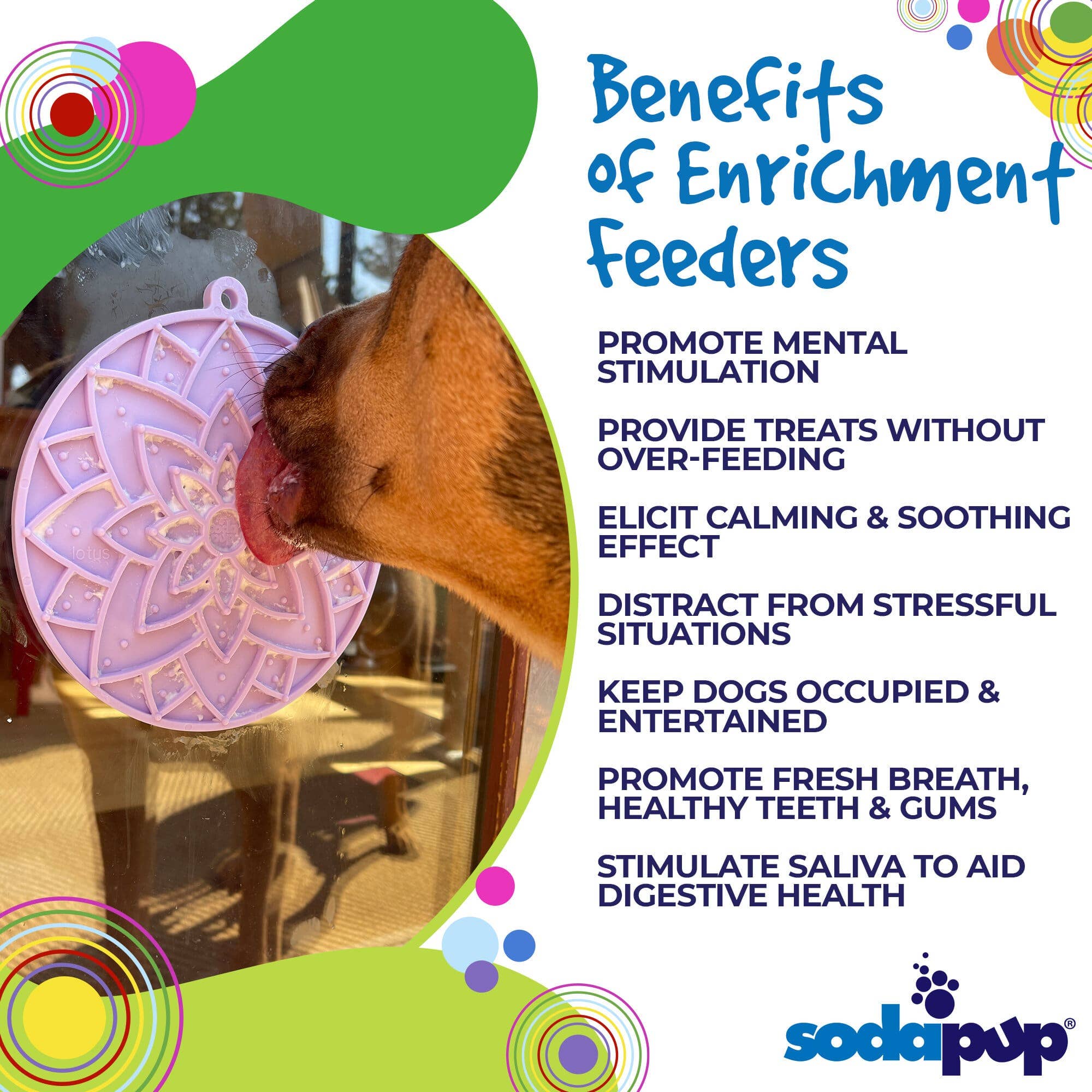 SodaPup Dog Toys - Wholesale Pet Food Mat - Dog - Lotus eMat Enrichment Lick Mat With Suction Cups5