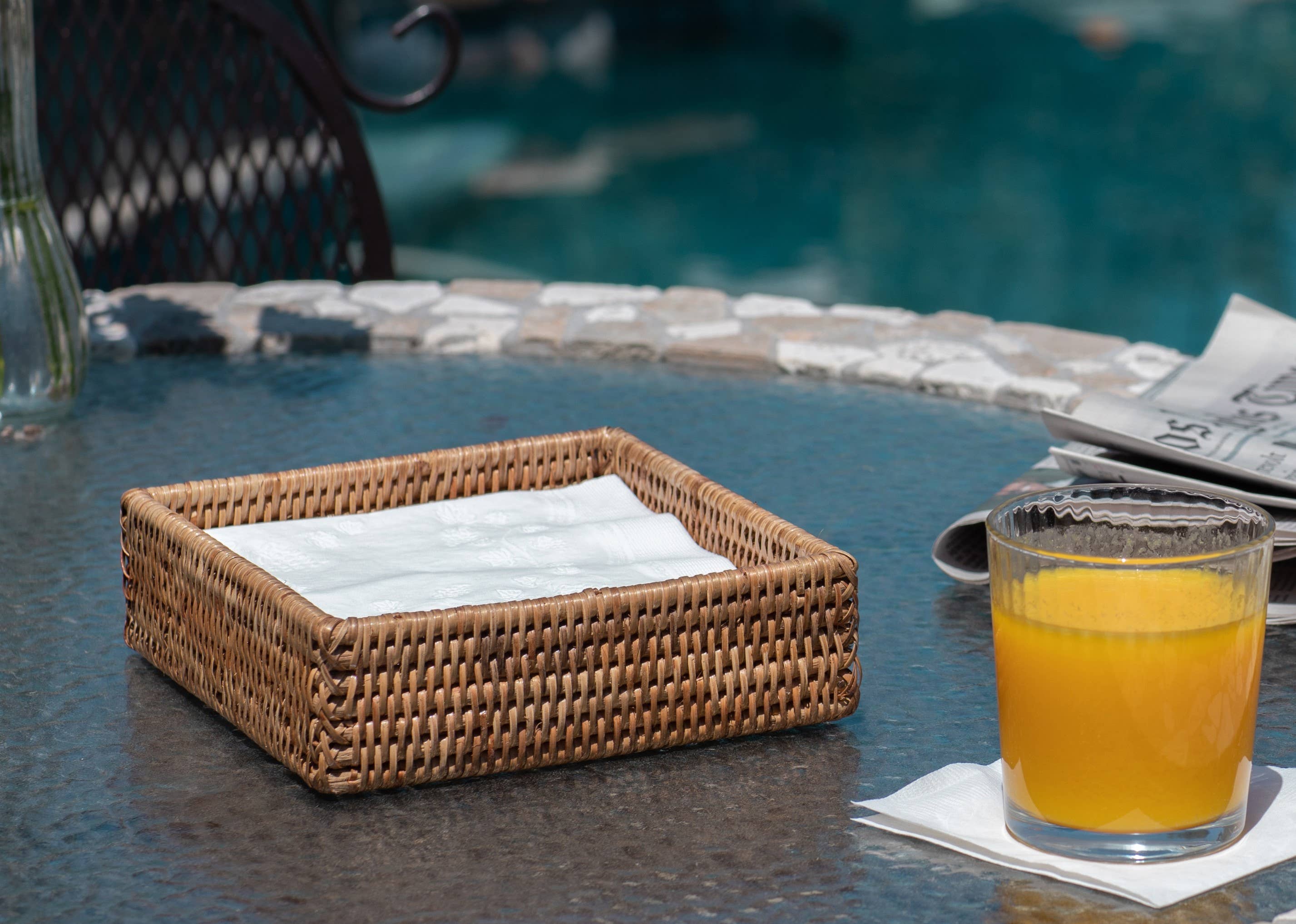 Artifacts Trading Company - Wholesale Napkin Holder - Rattan Luncheon Napkin Holder – Handcrafted Table Accent1