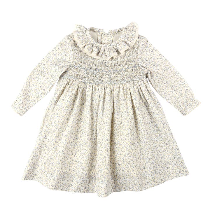 CHIRA | Girls Ivory Hand-Smocked Cotton Dress for wholesale by Bebe Sweeny