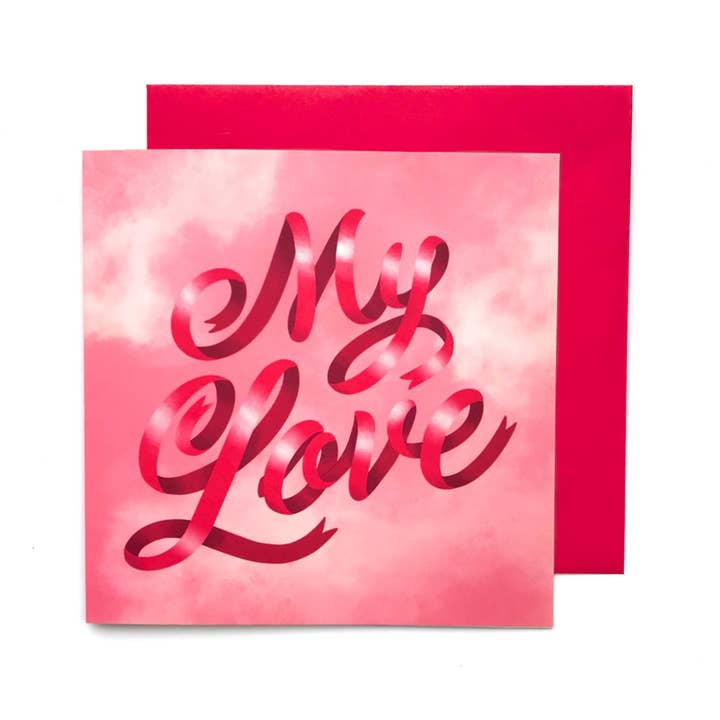 Carte de Saint-Valentin avec inscription « My Love » pour la vente par Chubby Cherub Co.