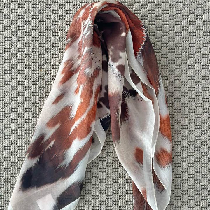 ADORA - Wholesale Scarf - Women's - Cow Scarf Silk Cotton0