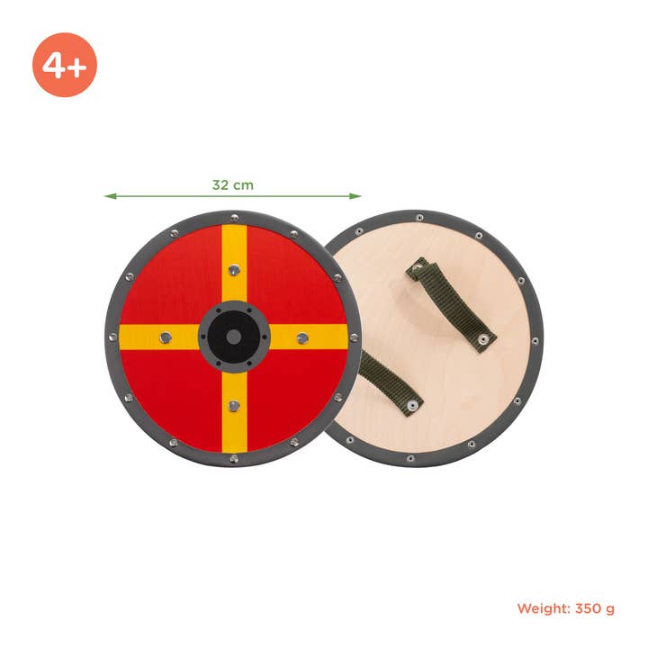Challenge and Fun, Inc. - Wholesale Wood Toy - Kids - Small Double-Edged and Round Shield Set in Retail Box