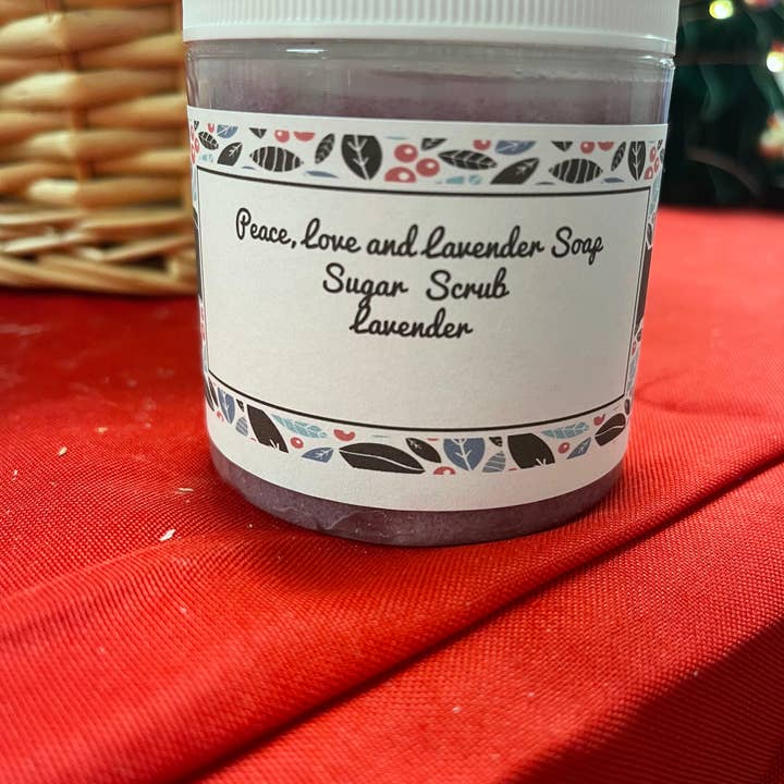 Lavender Sugar Scrub for wholesale by Peace Love and Lavender Soap