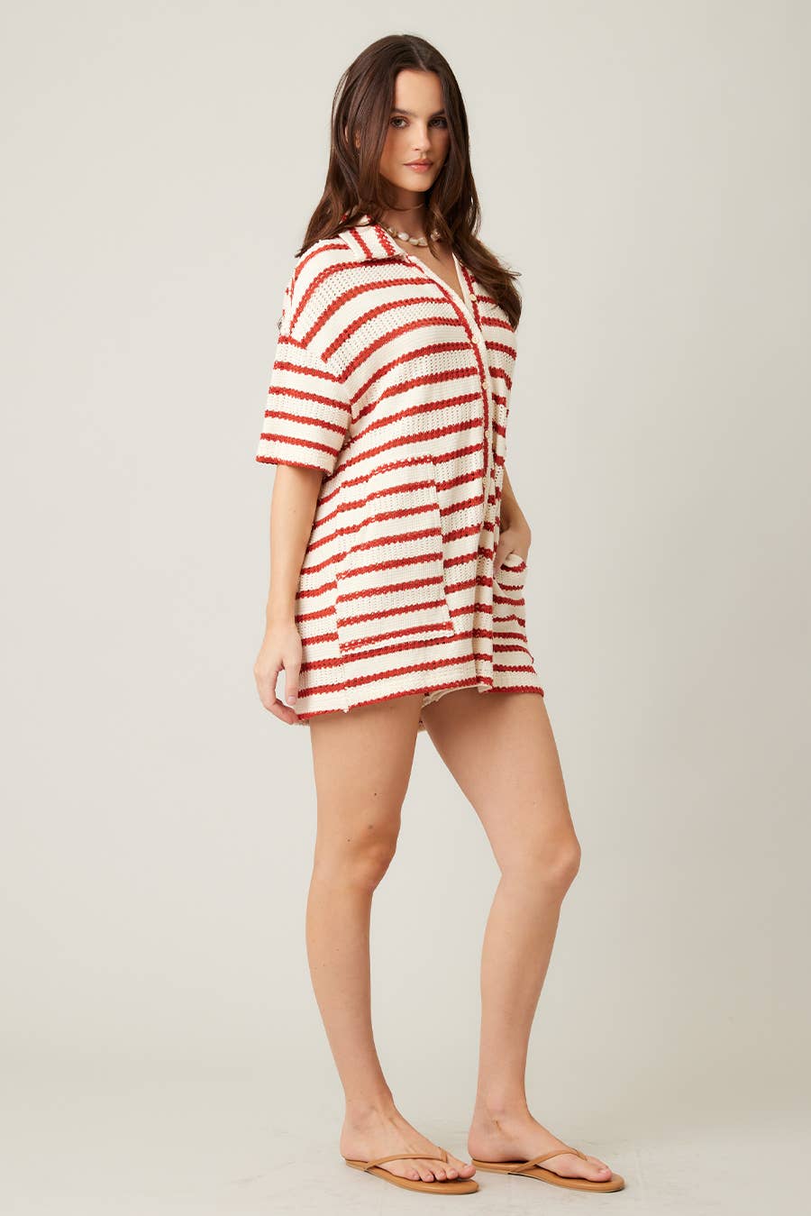 ILLA ILLA - Wholesale Romper - Women's - Slouchy Striped Crochet Romper17