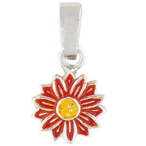 pendentif fleur rouge en argent 925 pour la vente par Janusch
