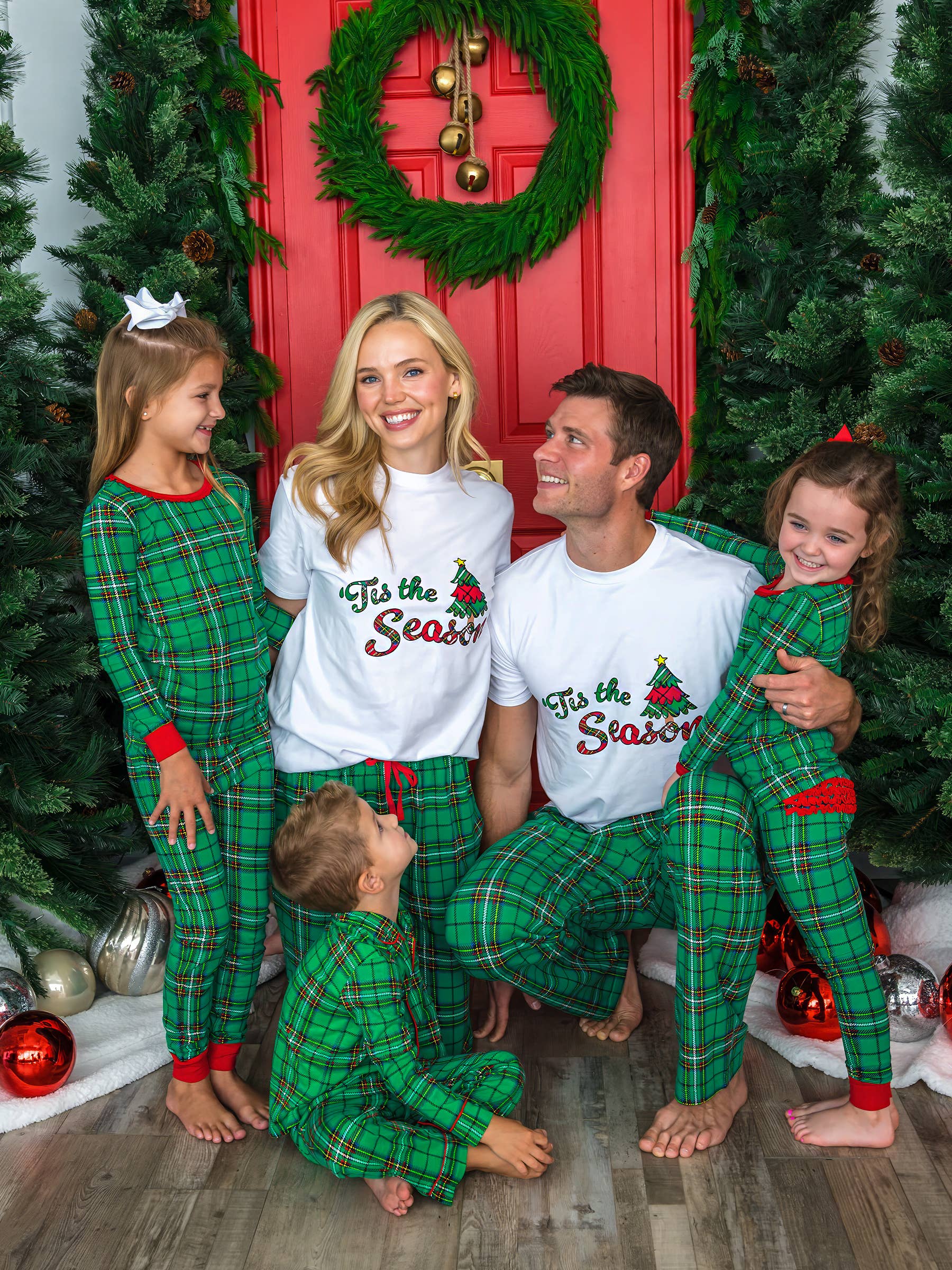 SoftSnooze™ Boys Green Nicholas Plaid Long Sleeve Button Up Pajama Set for wholesale on Faire4