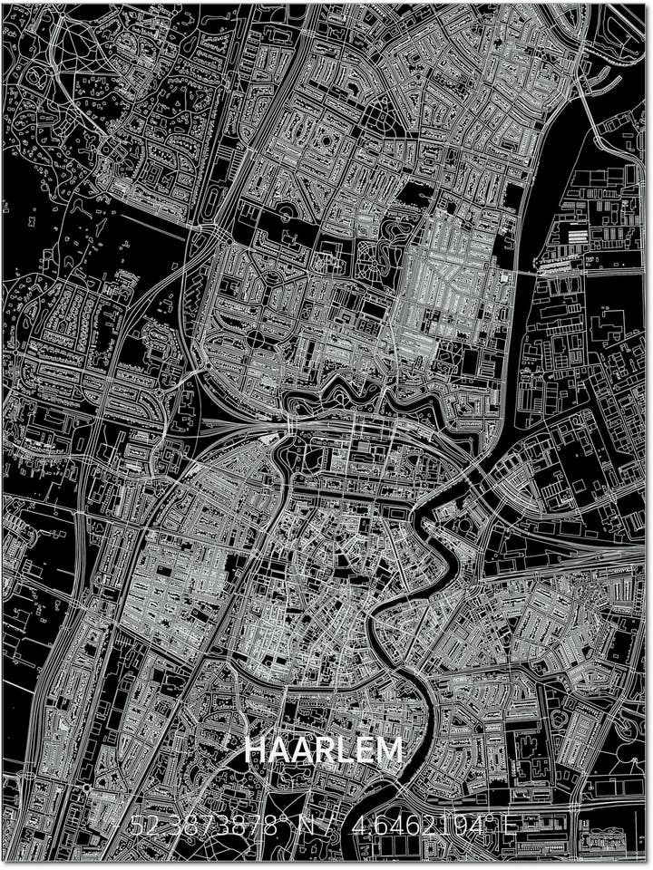 Citymap Haarlem | Wanddekoration aus Aluminium für den Großhandel von Brandthout.