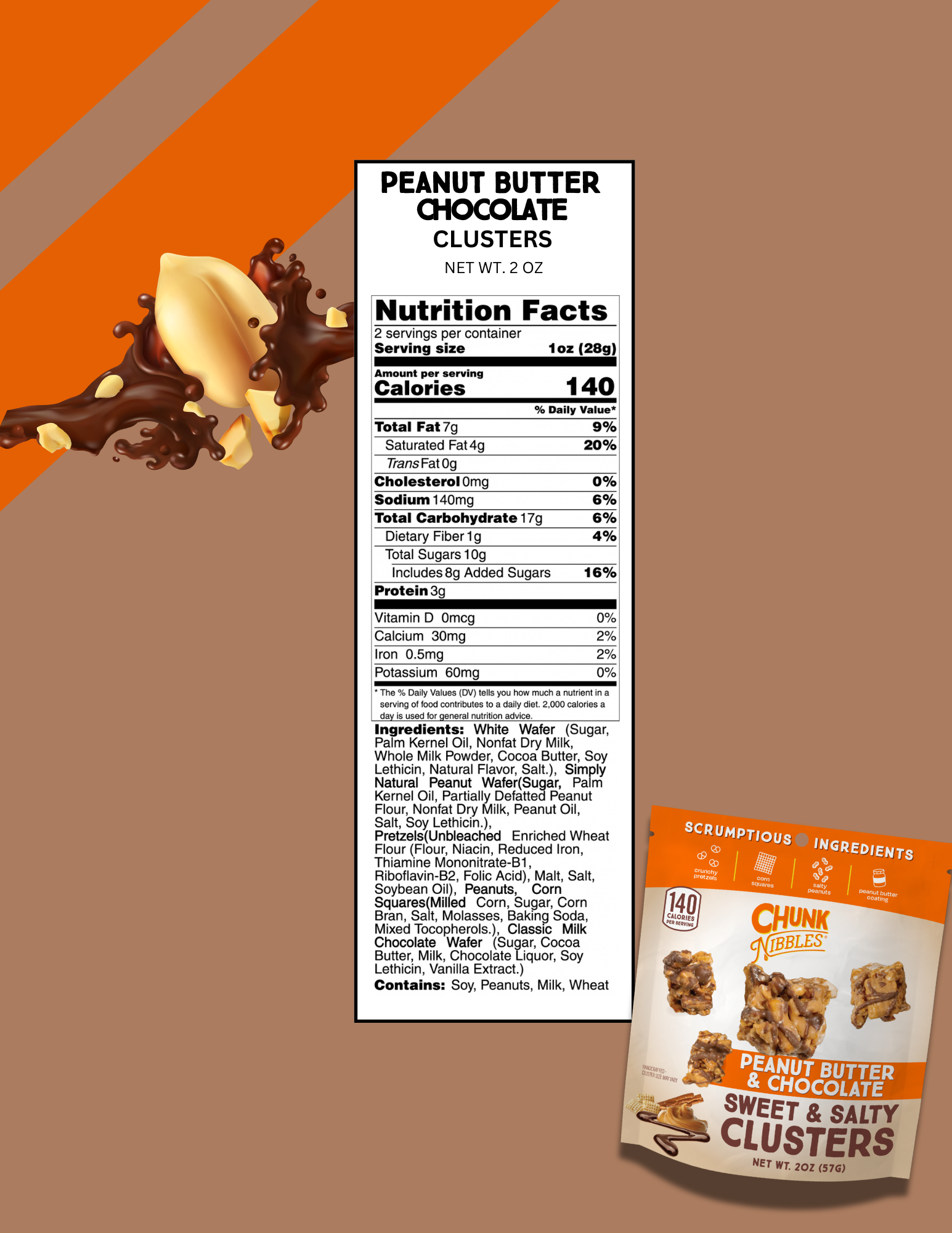 Chunk Nibbles – wholesale Pretzels – Mixed 4 Flavor Case Chunk Nibbles 2oz Snack Pack7