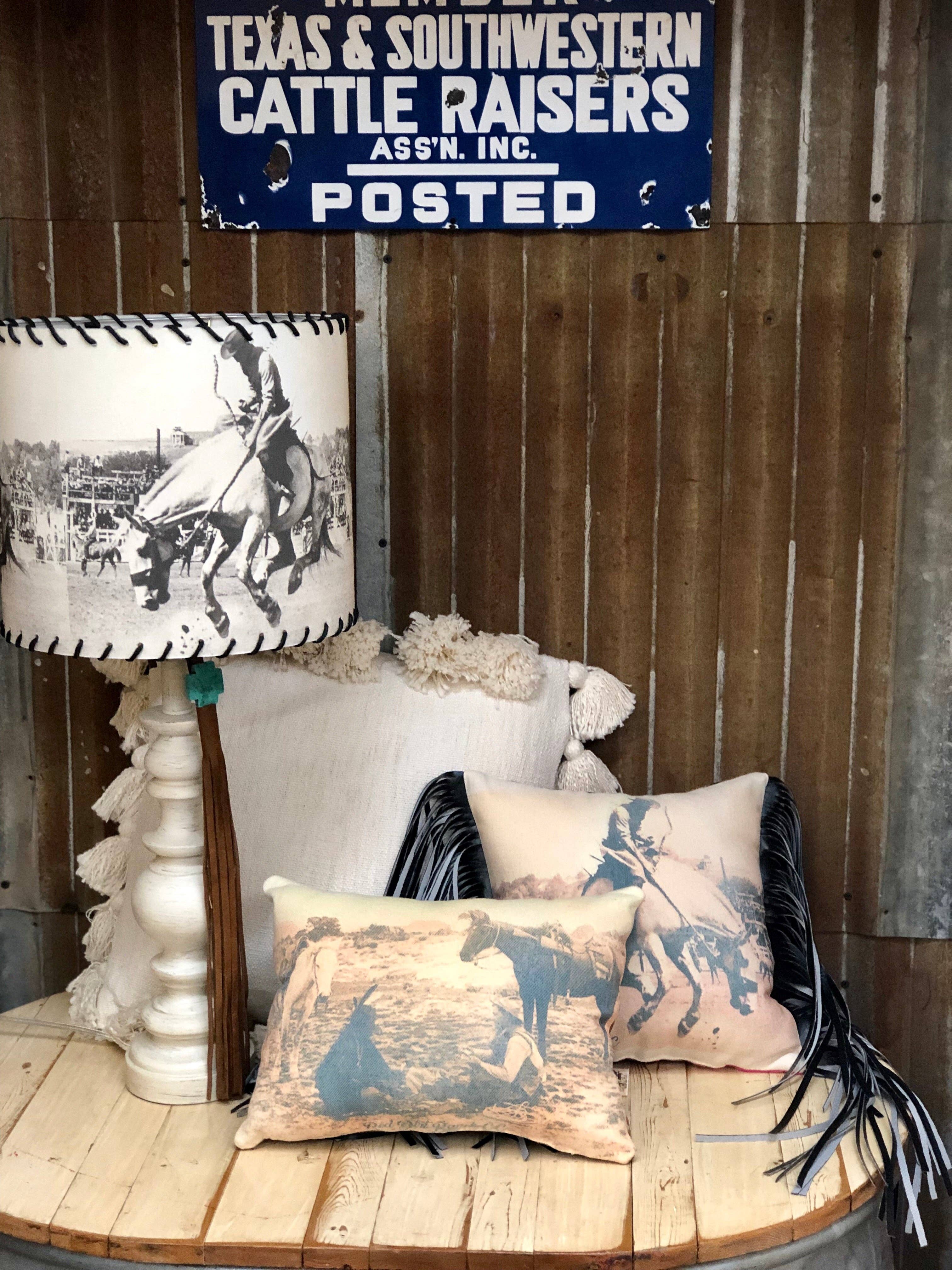 Red Dirt Ranch Clothing Company - Wholesale Throw/Decorative Pillow - Pillow Cowboy and Indian 
2