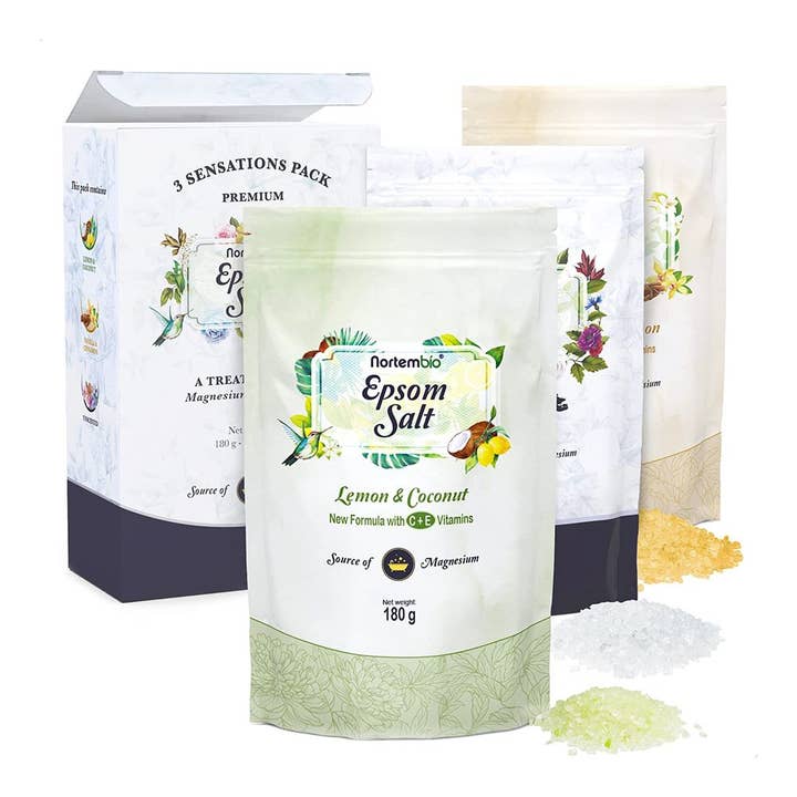 Nortem Biotechnology Group - Wholesale Bath Salts - Epsom Salt Gift Pack. Lemon & Coconut + Vanilla