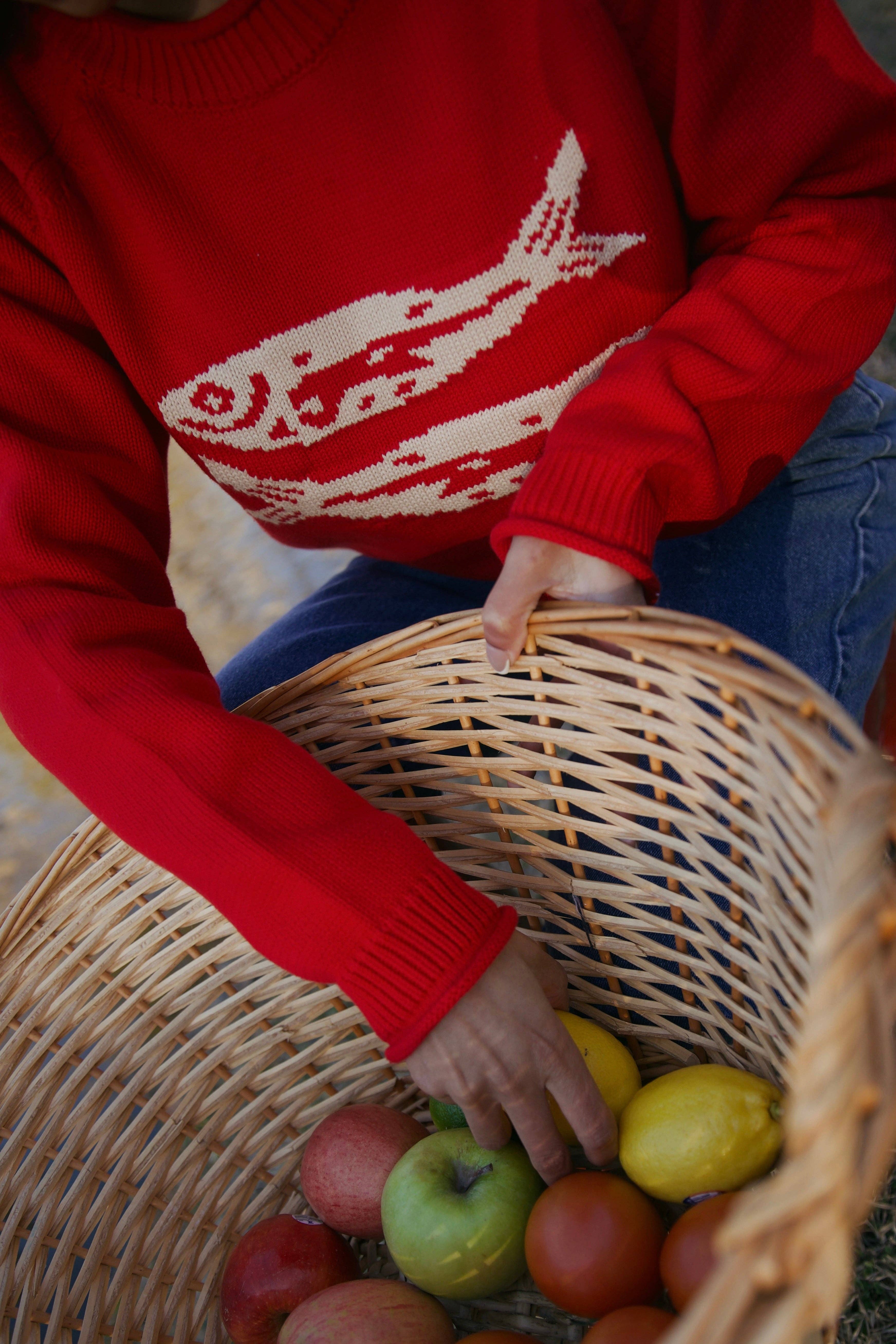 Beaten Path Co - Wholesale Knit Sweater - Unisex - RED COTTON FISH SWEATER8