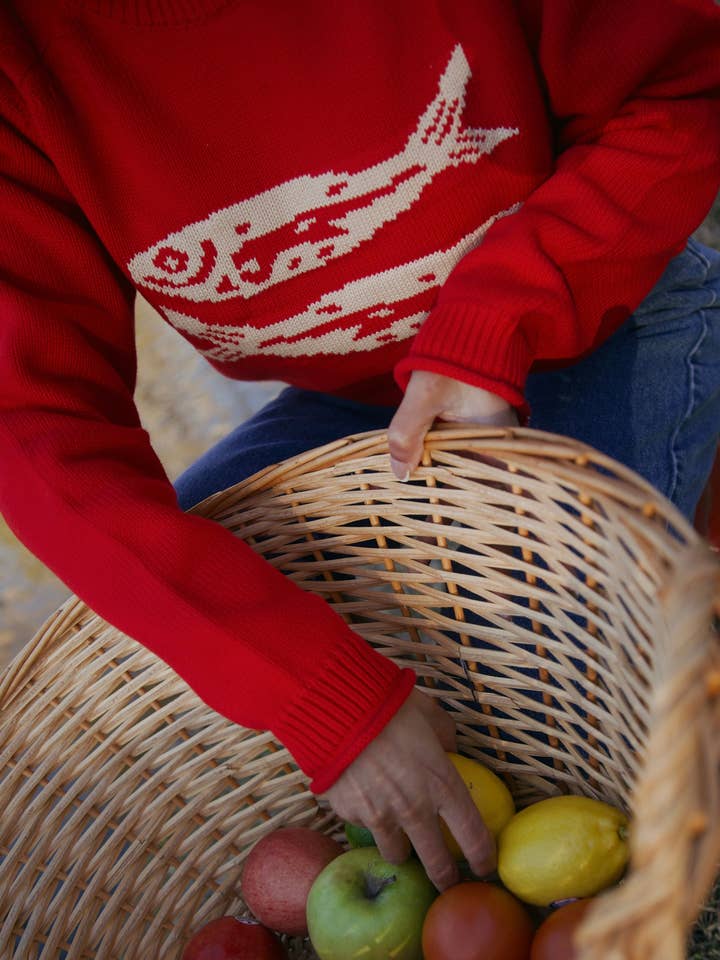 Beaten Path Co - Wholesale Knit Sweater - Unisex - RED COTTON FISH SWEATER8