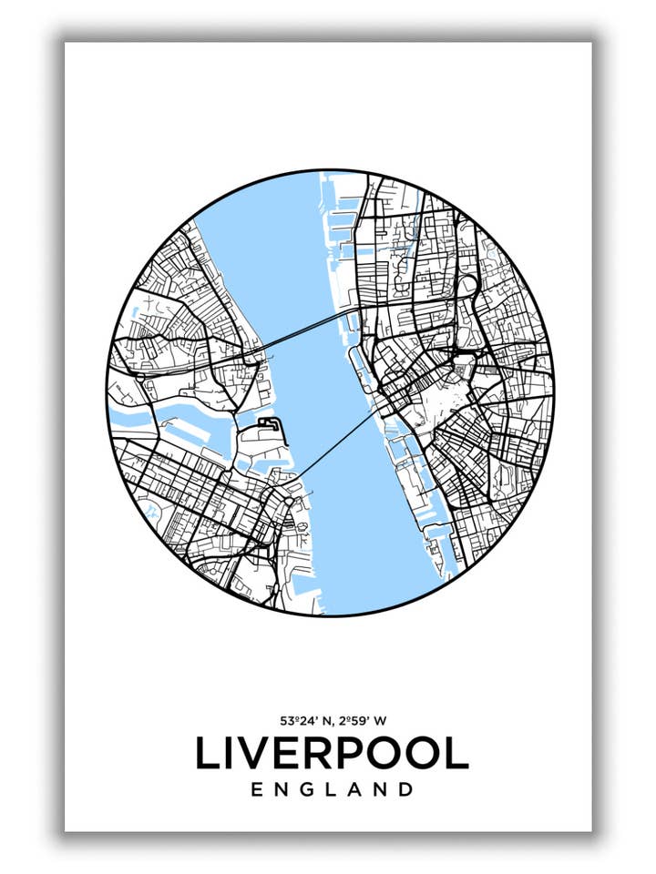 Map of Liverpool for wholesale by Stanley Print House