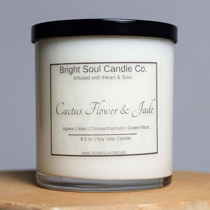 Cactus Flower & Jade Candle for wholesale by Bright Soul Candle Co.