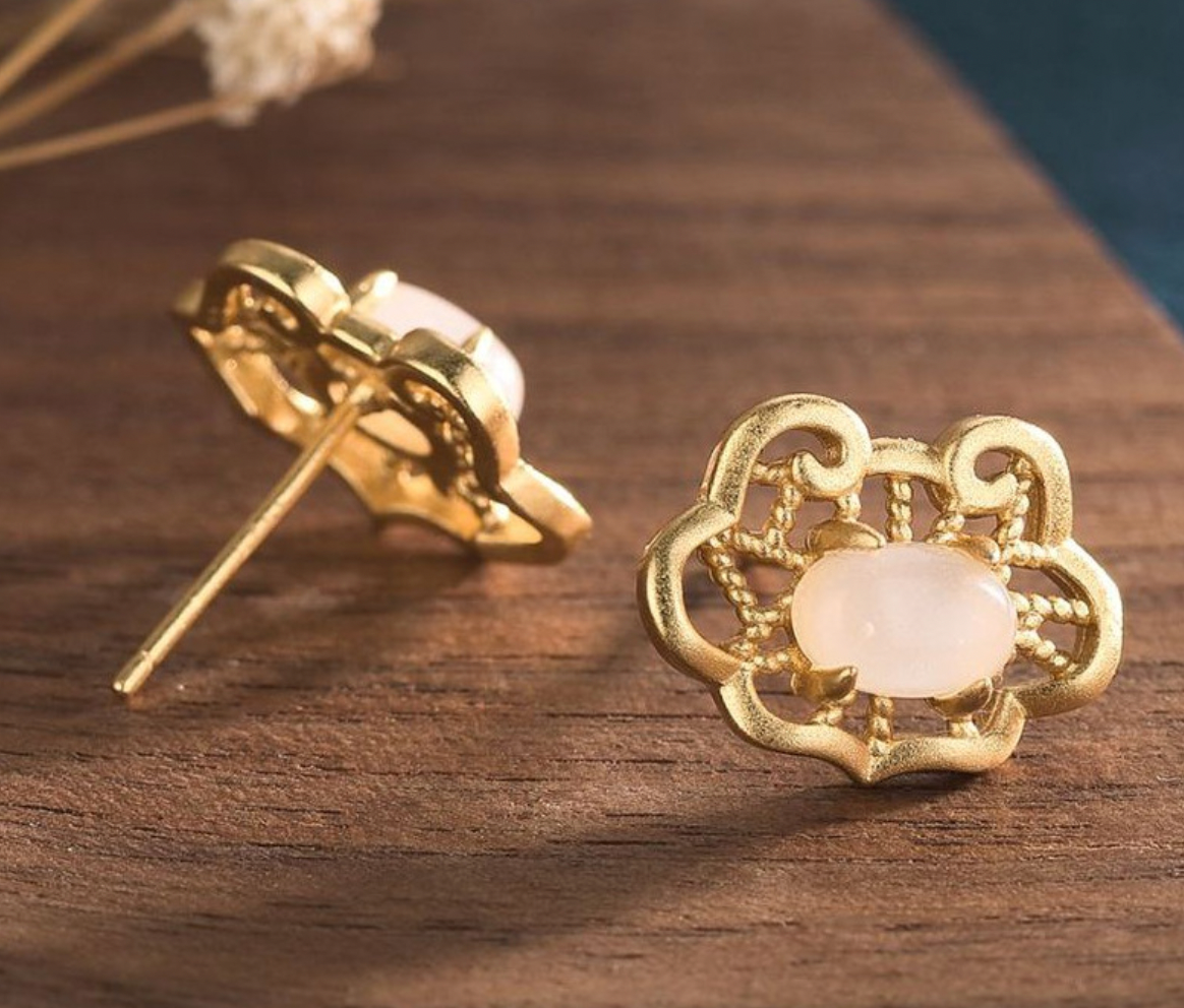 Bright MacMing – wholesale Stud/post earrings – Chinese Style Lock Charm Stud Earrings2
