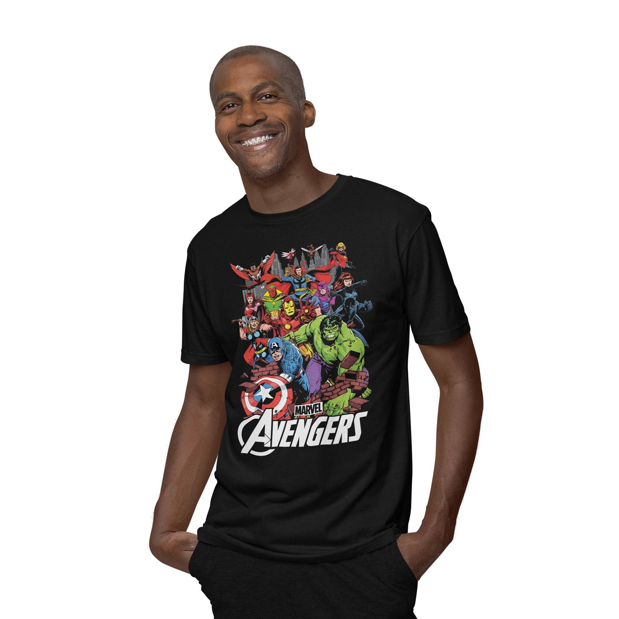 BLACK Marvel Avengers T-shirt - Style and Comfort for Fans for wholesale on Faire0