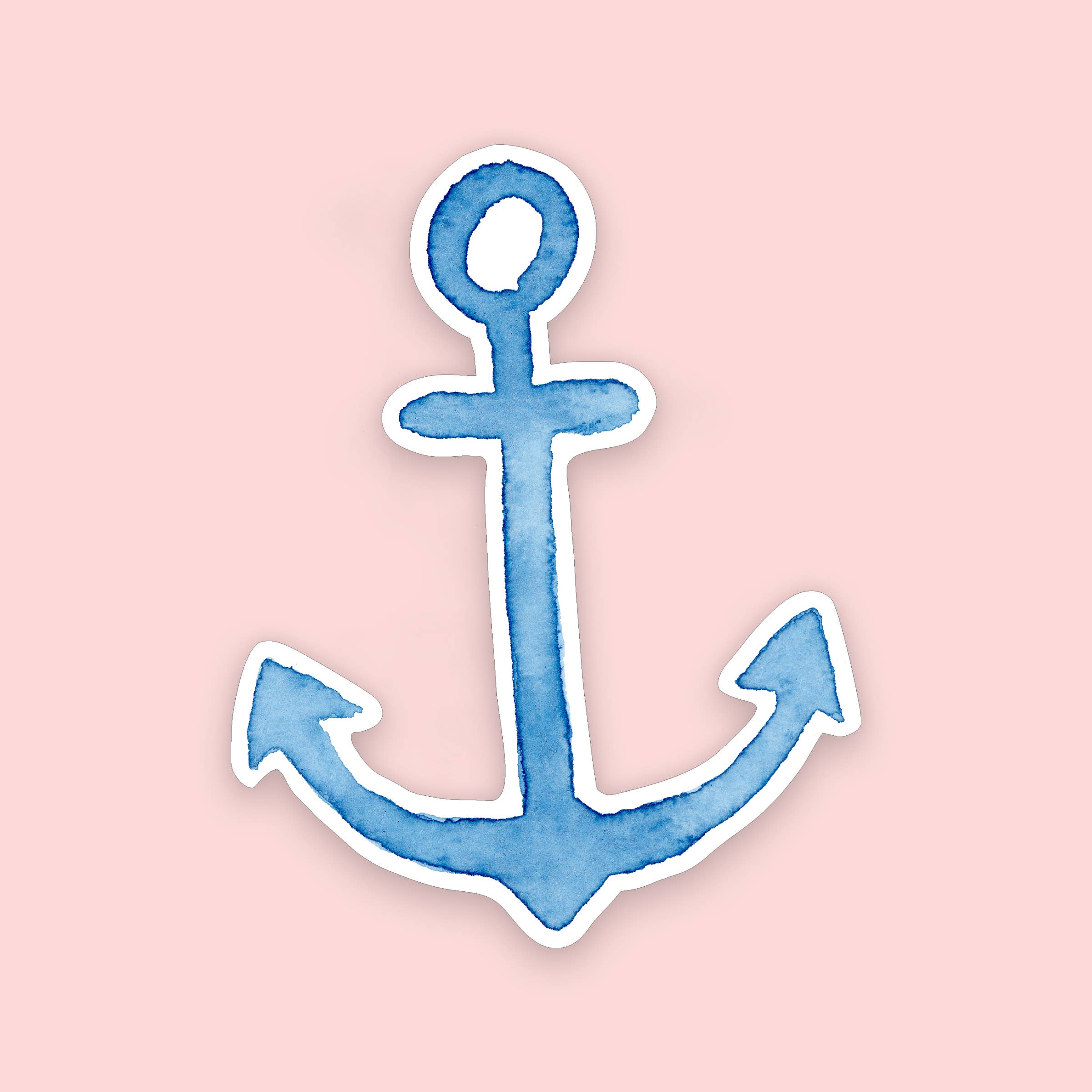 Gert & Co – wholesale Sticker – Blue Watercolor Anchor Sticker | 2.4" x 3"